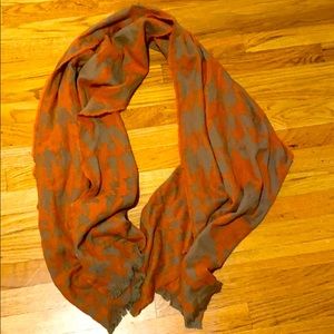 Orange and Khaki animal print pashmina
